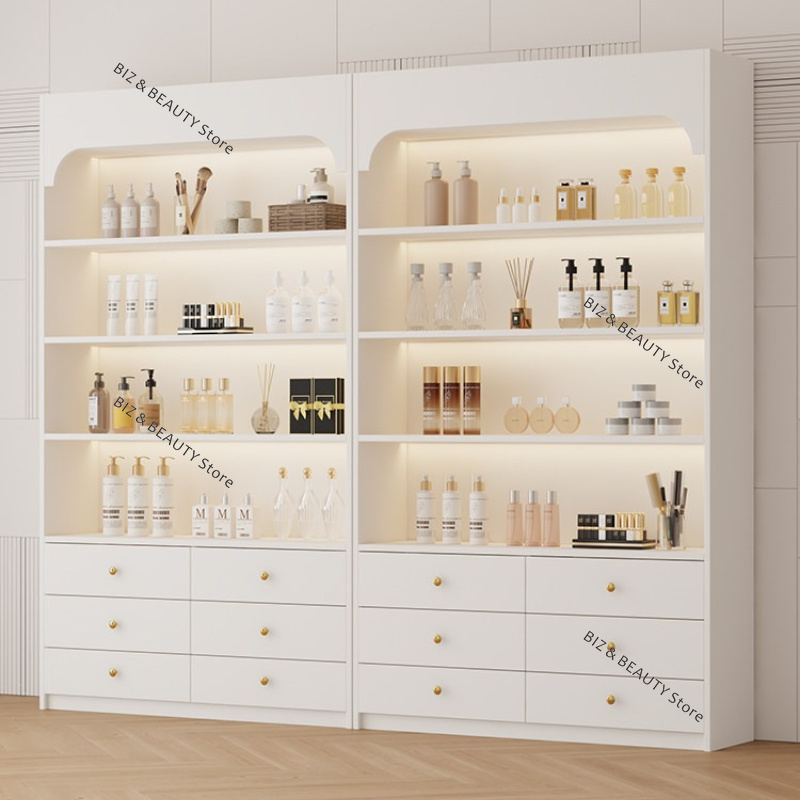 Luxury Skincare Shop - Cream Style Beauty Salon Display Cabinet