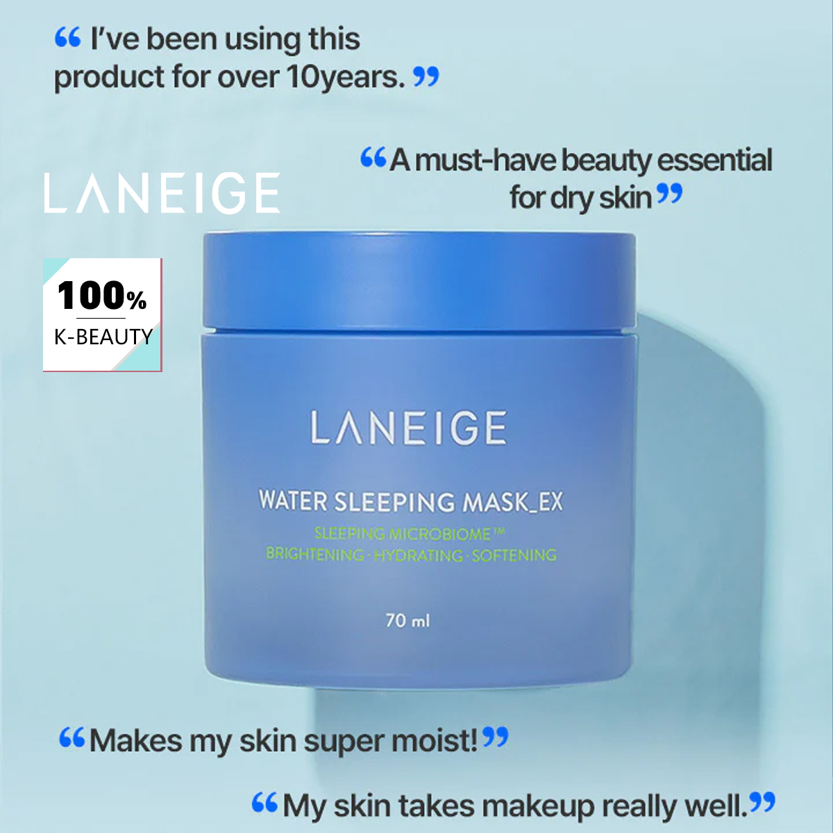 Luxury Skincare Treatments - LANEIGE Water Sleeping Mask 70ml,Overnight Hydration,Deep